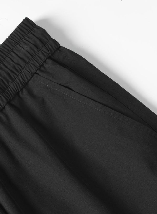 DR Men's Fleece-Lined Black Cargo Wide-Leg Pants - Image 3