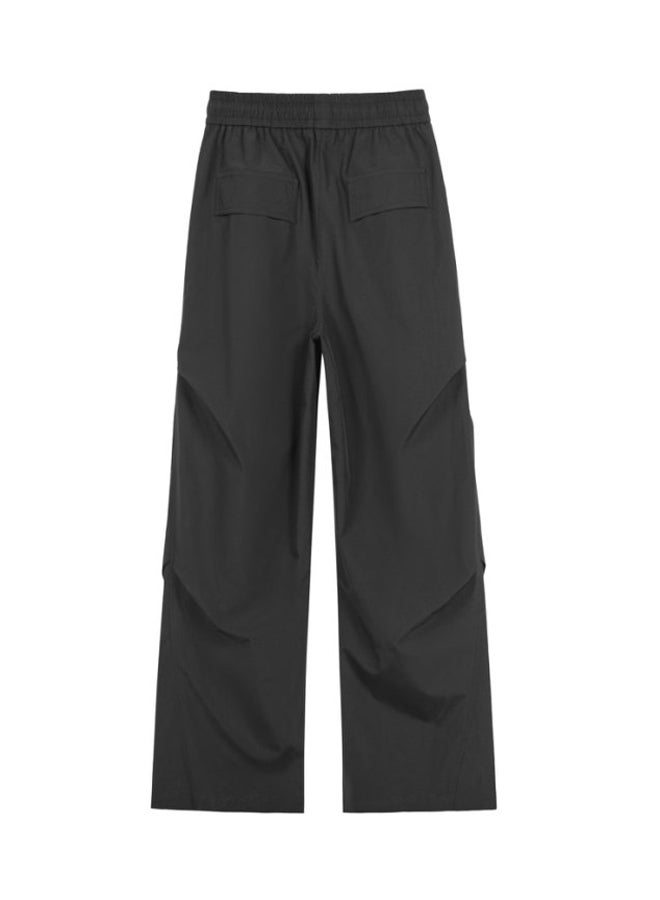 DR Men's Fleece-Lined Black Cargo Wide-Leg Pants - Image 2