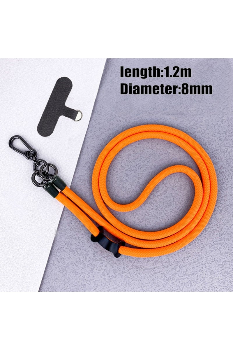حبل كتف أنيق برتقالي اللون، 8 مم، 1.2 متر: حبل قلادة مضاد للسرقة للهواتف المحمولة العصرية
