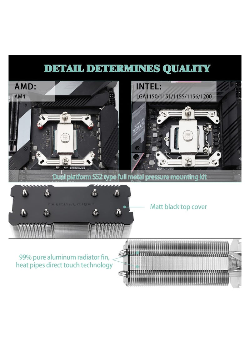 Thermalright Assassin X120 Refined SE CPU Air Cooler, 4 Heat Pipes, TL-C12C PWM Fan, Aluminium Heatsink Cover, AGHP Technology, for AMD AM4/AM5/Intel LGA 1150/1151/1155/1156/1200/1700 (AX120 R SE)  - Image 2