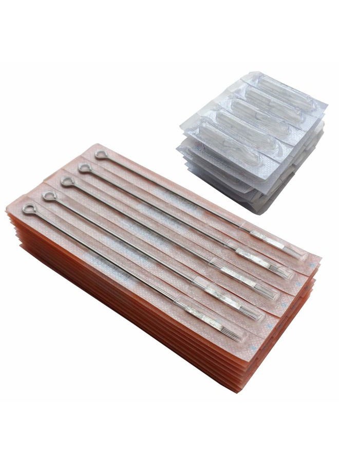 Needlehouse 50pcs Disposable & Sterilized Tattoo Needles 9 Curved Magnum (9RM) and 50pcs Professional Sterile Plastic Disposable Clear Tattoo magnum Tips 9F (1209RM) - Image 1