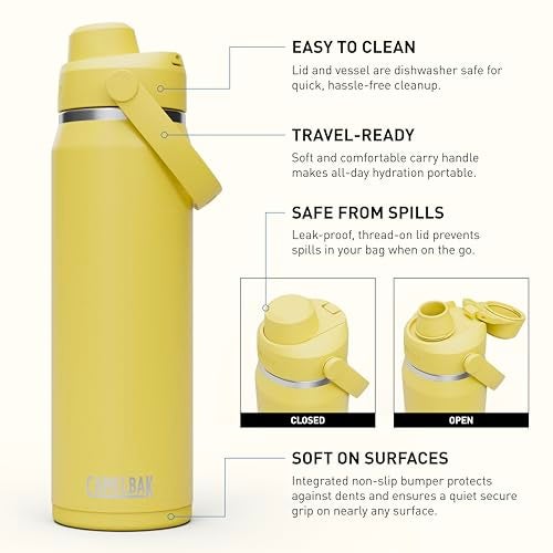 CamelBak Thrive Chug Insulated Stainless Steel Water Bottle Cold Retention with High Flow Lid for Everyday Hydration and Active Use 25oz Yellow Bloom - Image 3