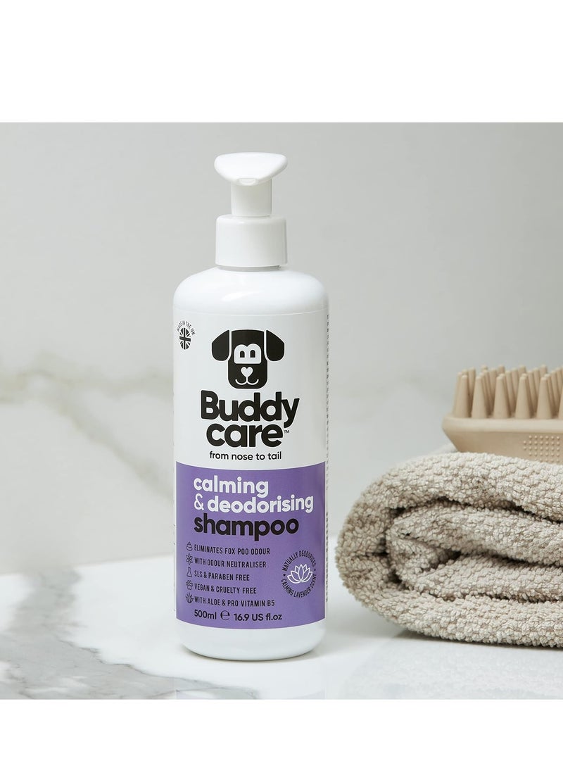 بادي شامبو مهدئ ومزيل للروائح الكريهة للكلاب من Buddycare برائحة اللافندر والصبار وبرو فيتامين B5 500 مل - Image 3