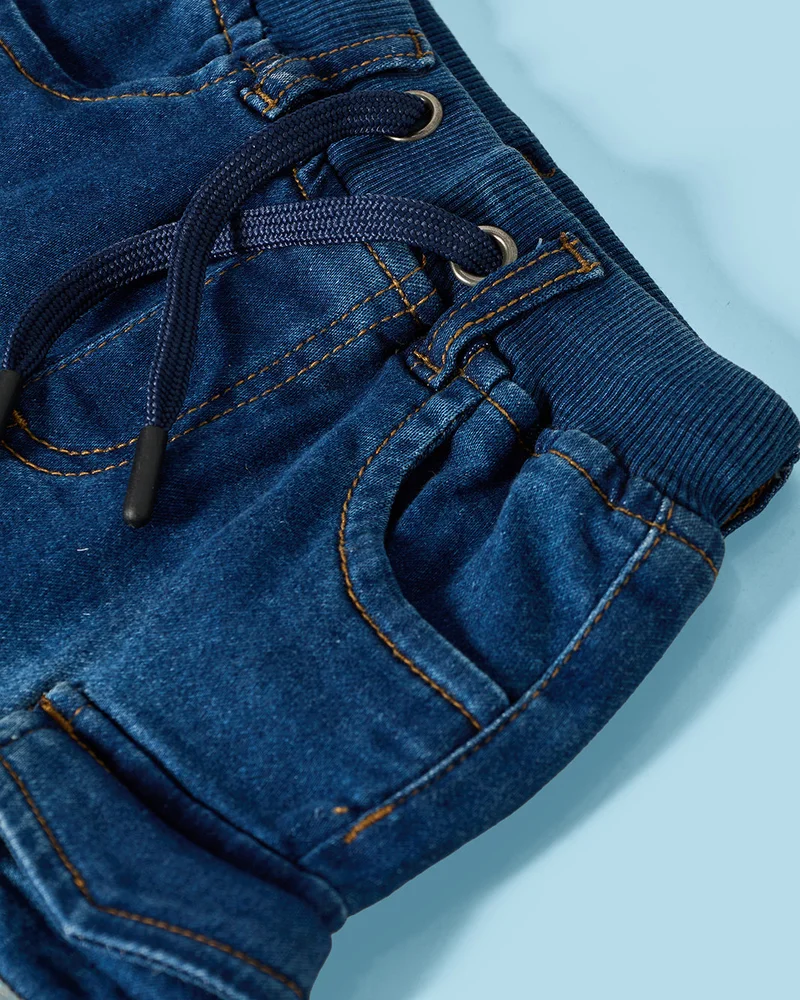 REDTAG Infant Boys Navy Denim Shorts