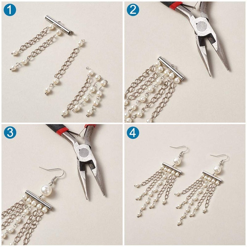 PH PandaHall Pandahall 80pcs 4Sizes Iron Slide On End Clasp Tubes Slider with Extender Chains 304 Stainless Steel Jump Rings & Alloy Lobster Claw Clasps 20mm/25mm/30mm/40mm for Jewelry Making - Image 5