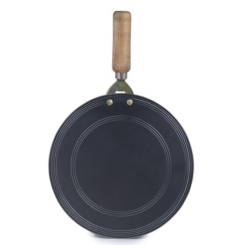 VISMAY'S Small Dosa Tawa 11 Inch 28 cm Food Grade Pure Iron Flat Cookware Suitable for Uttapam Roti Chapati Naan Dosa Vegetables Gas Stove Compatible - Image 5