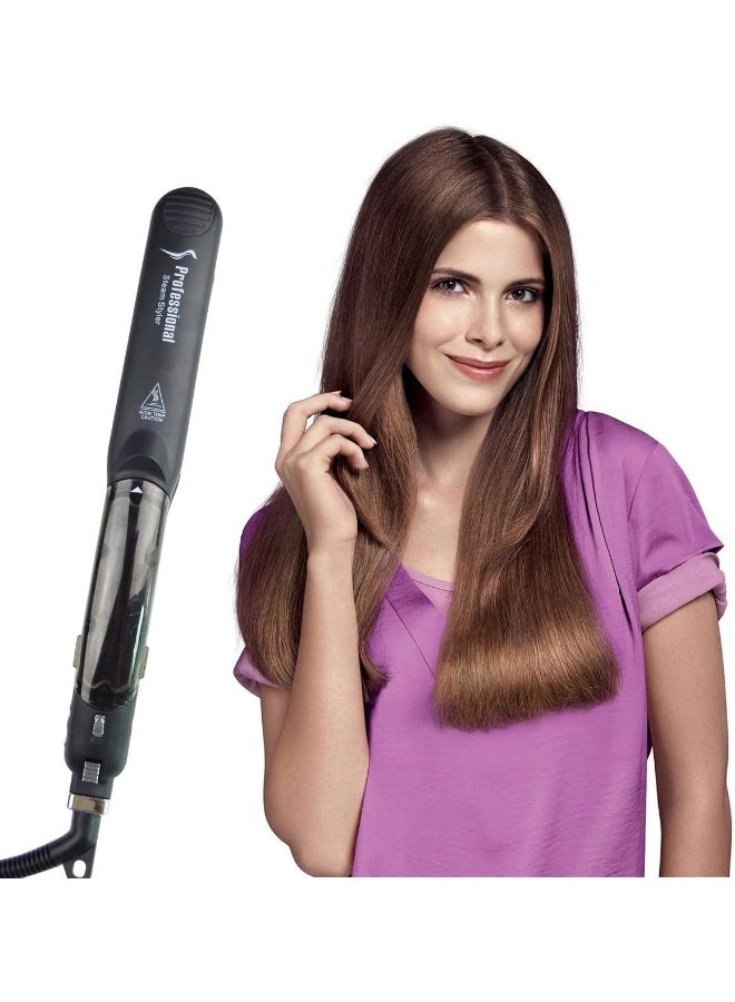 ManKami Professional Salon Steam Hair Straightener, Argan Steam Styler Ceramic Tourmaline Flat Iron Vapor Heater Hair Straightening Iron with Anion Care and Locking switch - Image 4