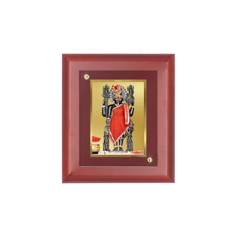 DIVINITI 24K Gold Plated Foil Dwarkadhish Heart Wall Photo FrameTable DecorMdf 1 Wooden Wall Photo Frame AndReligious Photo Frame Idol For PoojaGifts Items165Cmx140Cm - Image 1