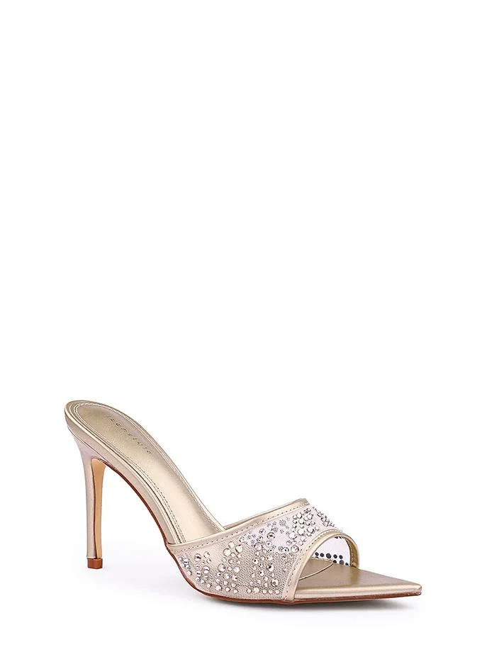 Womens lace pattern heeled sandal