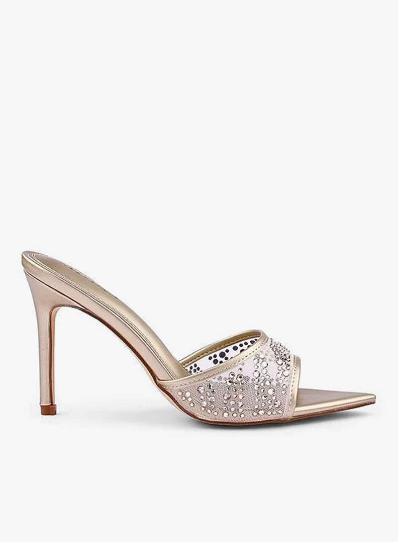 IconStyle Womens lace pattern heeled sandal