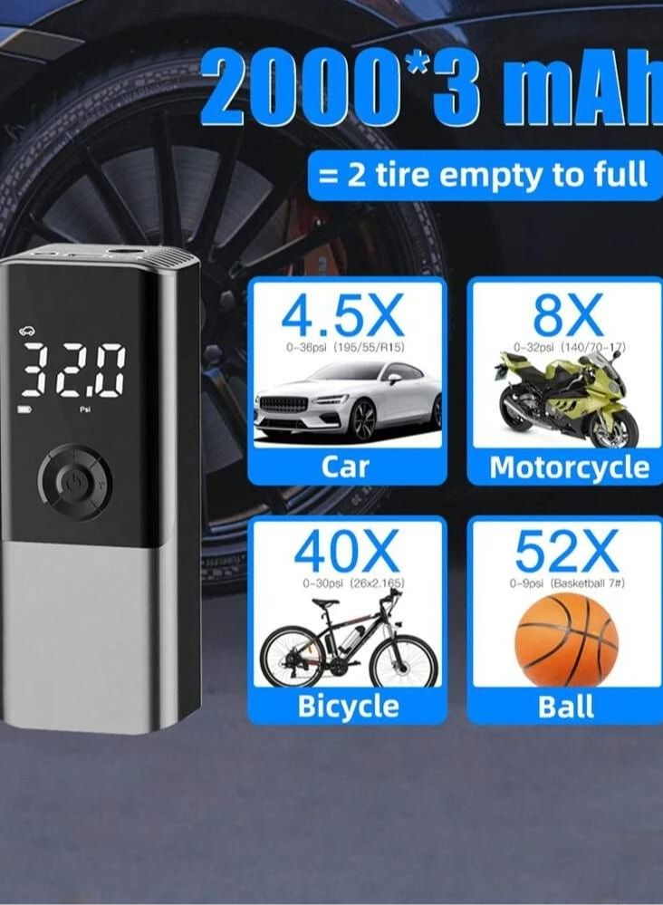 منفاخ هواء لاسلكي محمول بضوء ليد مع شاشة عرض واسعة - Image 3