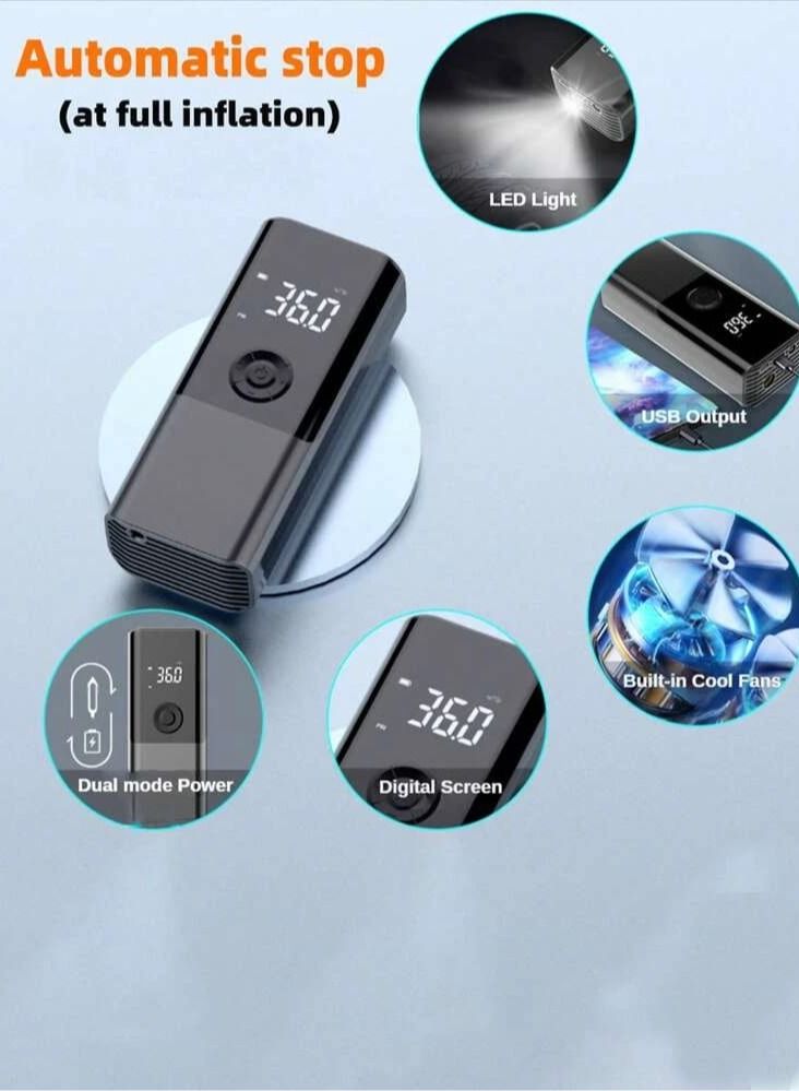 منفاخ هواء لاسلكي محمول بضوء ليد مع شاشة عرض واسعة - Image 2