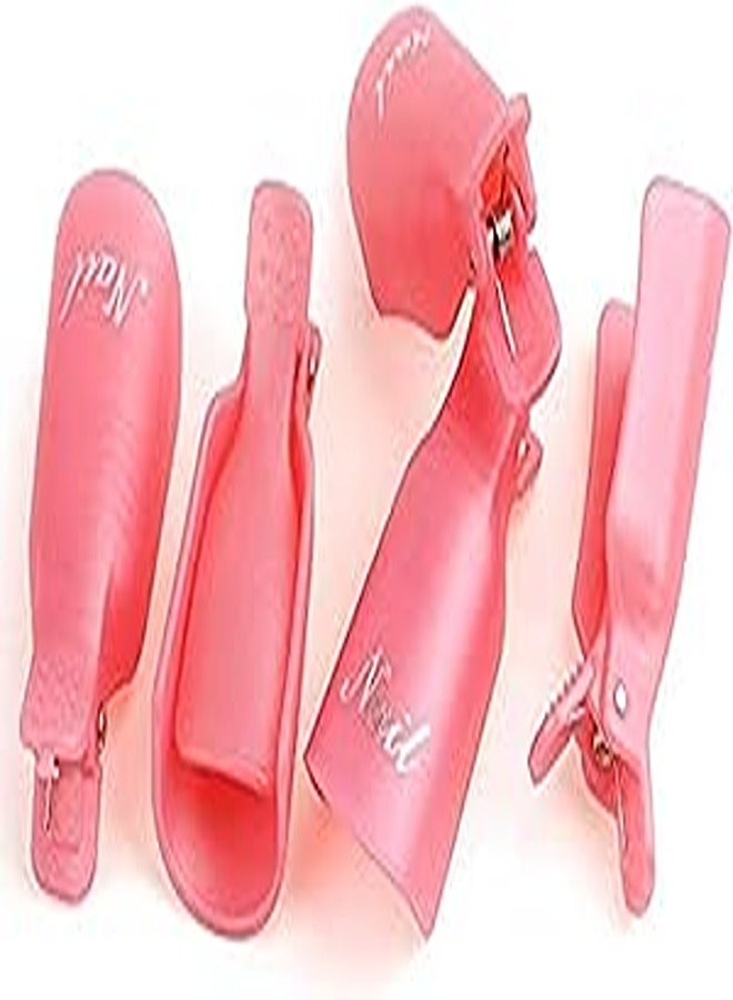 10PC Plastic Acrylic Nail Art Soak Off Cap Clip UV Gel Polish Remover Wrap Tool (Pink)