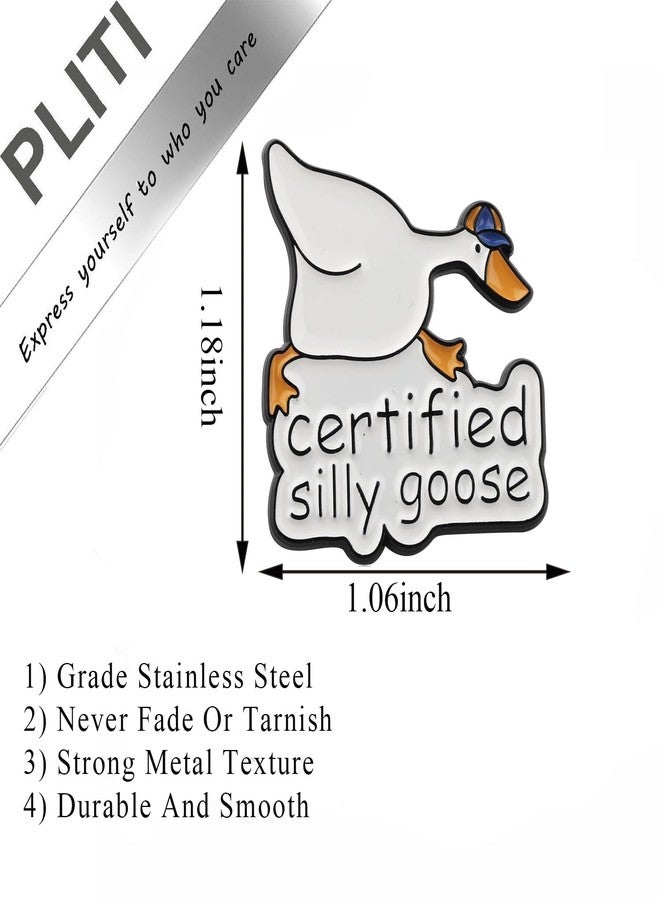 PLITI Goose Gift Goose Lover Gift Goose Owner Gift Goose Game Gift Certified Silly Goose Brooch Pin For Farmer (Certified Goose pin) - Image 2