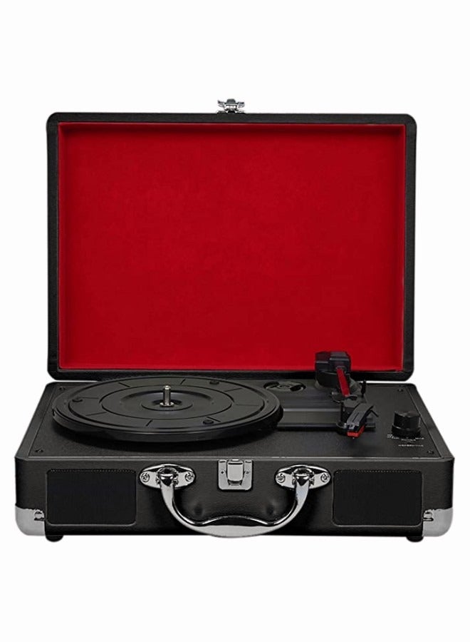 Portable Gramophone Vinyl Record Player Vintage Classic Turntable Phonograph  Stereo Sound with Built-in Stereo Speakers Black  - Image 3
