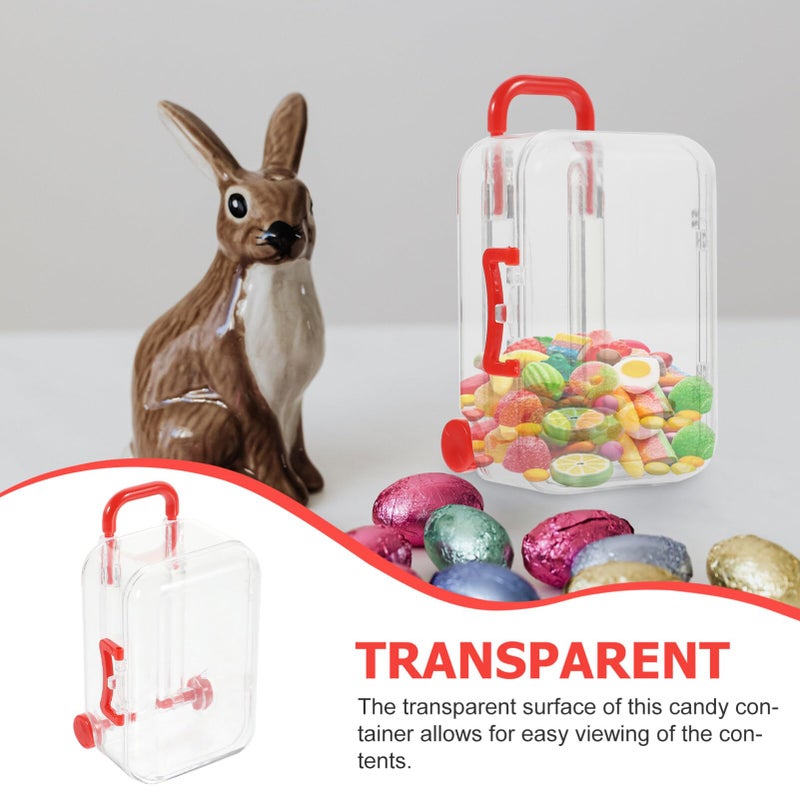 Alipis Clear Mini Trolley Suitcase Candy Boxes Set of 12 Plastic Favor Boxes for Wedding Party Treats and Decorative Storage - Image 4