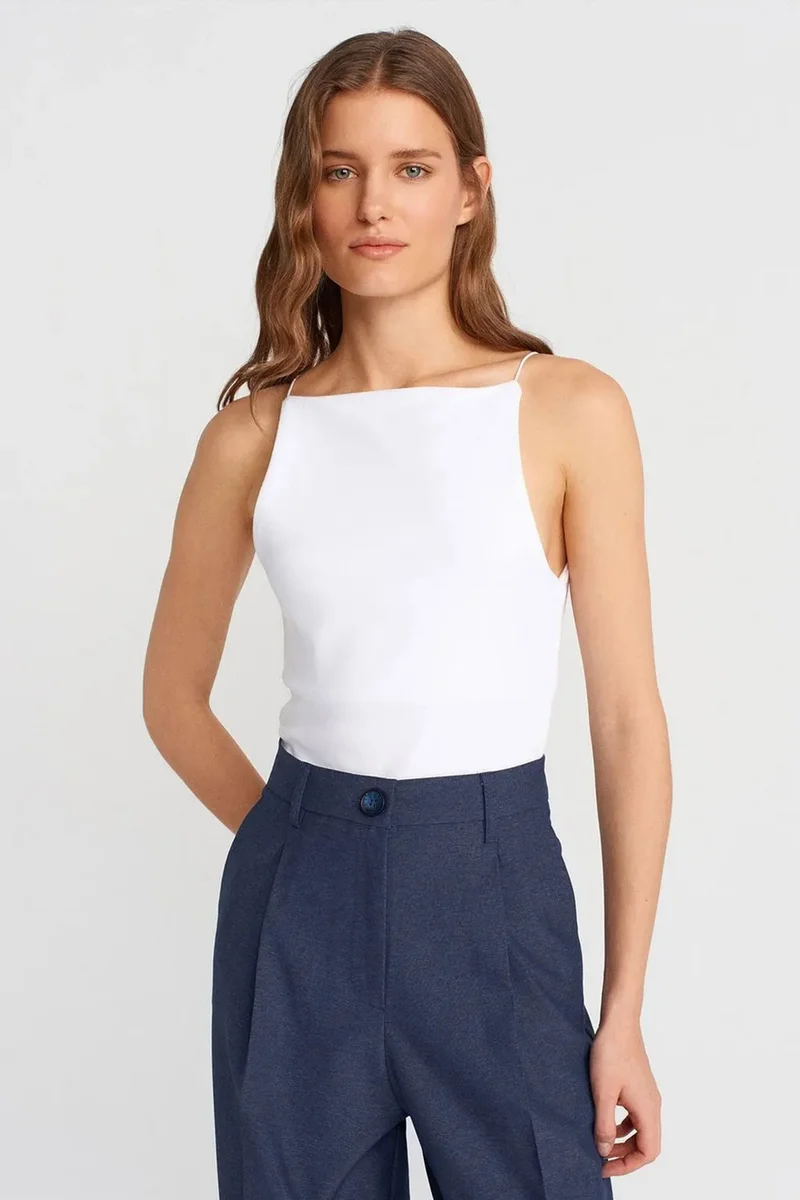 Dilvin DILVIN Slim-Fit Halterneck Jersey Blouse