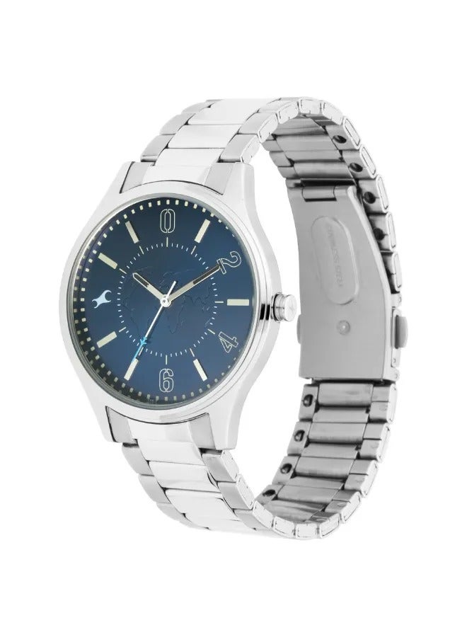 fastrack ساعة يد رجالية تناظرية بشكل دائري من الفولاذ المقاوم للصدأ - 3237SM01 - 48.3 مم - Image 3