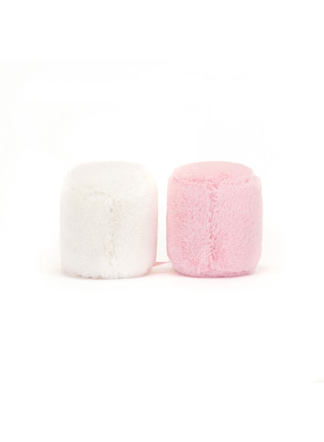 Jellycat دمى مارشميلو الوردية والبيضاء - لعبة محشوة ناعمة بأرجل كوردية، هدية عيد الحب لطيفة للأطفال والبالغين، مجموعة جليكات، 6 سم - Image 3