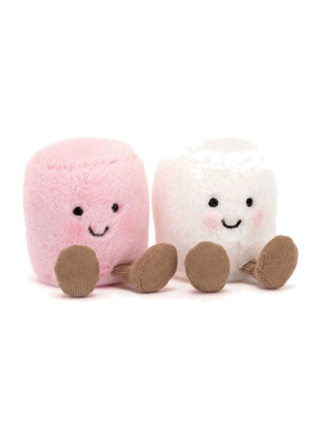 Jellycat دمى مارشميلو الوردية والبيضاء - لعبة محشوة ناعمة بأرجل كوردية، هدية عيد الحب لطيفة للأطفال والبالغين، مجموعة جليكات، 6 سم - Image 1