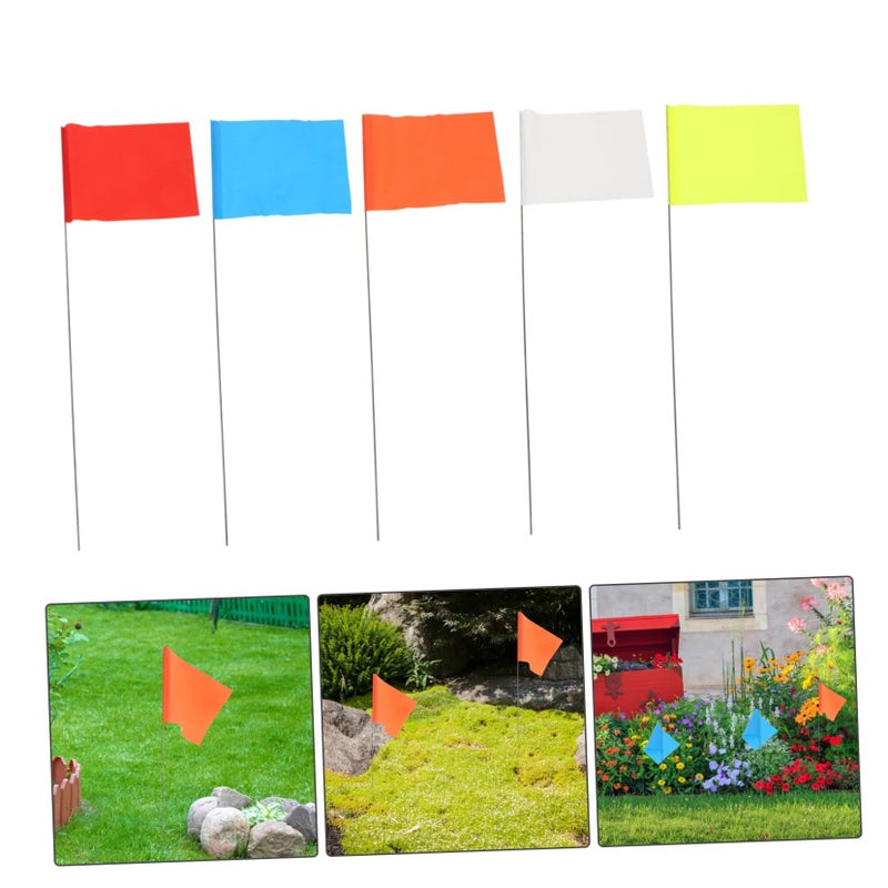 50 Pcs Red White Yellow Lawn Marking Flags For Garden Irrigation Surveying - Image 4