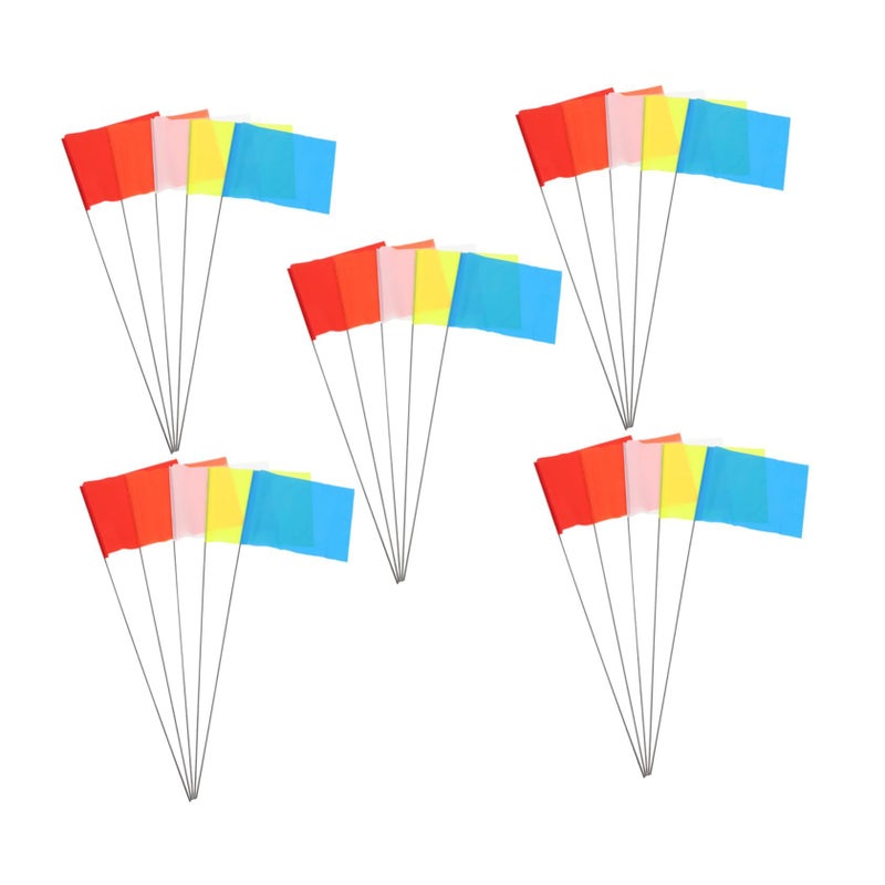 50 Pcs Red White Yellow Lawn Marking Flags For Garden Irrigation Surveying - Image 2