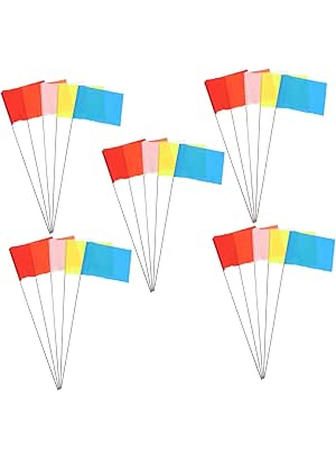 50 Pcs Red White Yellow Lawn Marking Flags For Garden Irrigation Surveying - Image 1