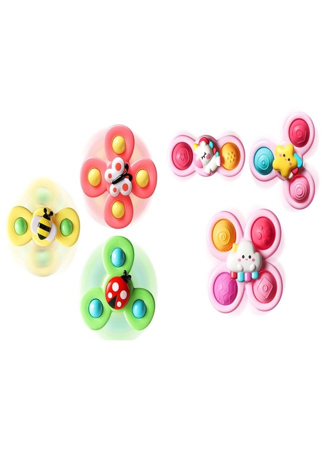 ALASOU 6 PCS Suction Cup Rotating Toys(3 Farm+3 Unicorn) for Infant and Toddlers - Image 1