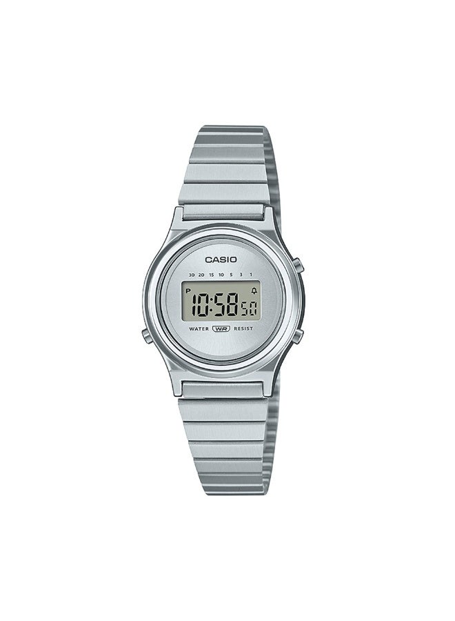 CASIO Vintage Digital Women’s Watch LA700WE-7ADF, 30.8mm Silver Digital Dial, Resin/Chrome Plated Case & Stainless Steel Band, Water Resistant - Image 2