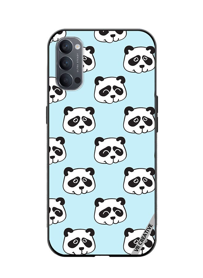 VR CREATIVE Protective Case Cover For Oppo Reno4 Pro 5G Funny Heads In Panda Style Design Multicolour - Image 1