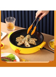 KYD Electric Grill Pan,  Rotary temperature control Non Stick Household Multi-functional Small Baking Pan 600W Convenient Barbecue Oven Yellow 26 cm  - Image 2