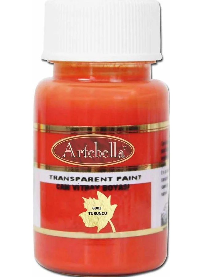 Artebella 880350 Transparent Glass Stained Glass Paint 50 cc Orange