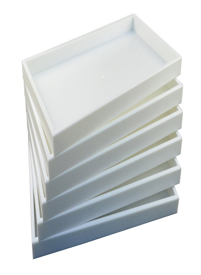 Regal Pak 6-Piece 1-Inch Deep White Full Size Plastic Stackable Jewelry Tray 14 3/4" X 8 1/4" X 1"H
