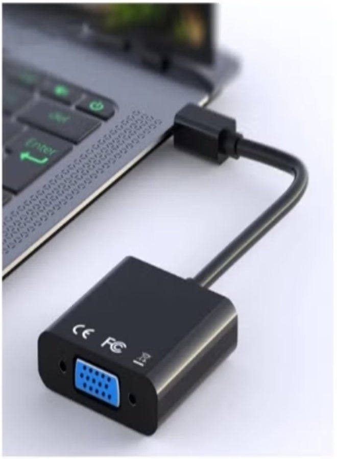 Mini DisplayPort to VGA Adapter (Black), Mini DP (Thunderbolt Compatible) Male to VGA Female Converter for Surface Pro, MacBook, ThinkPad, PC - Image 5