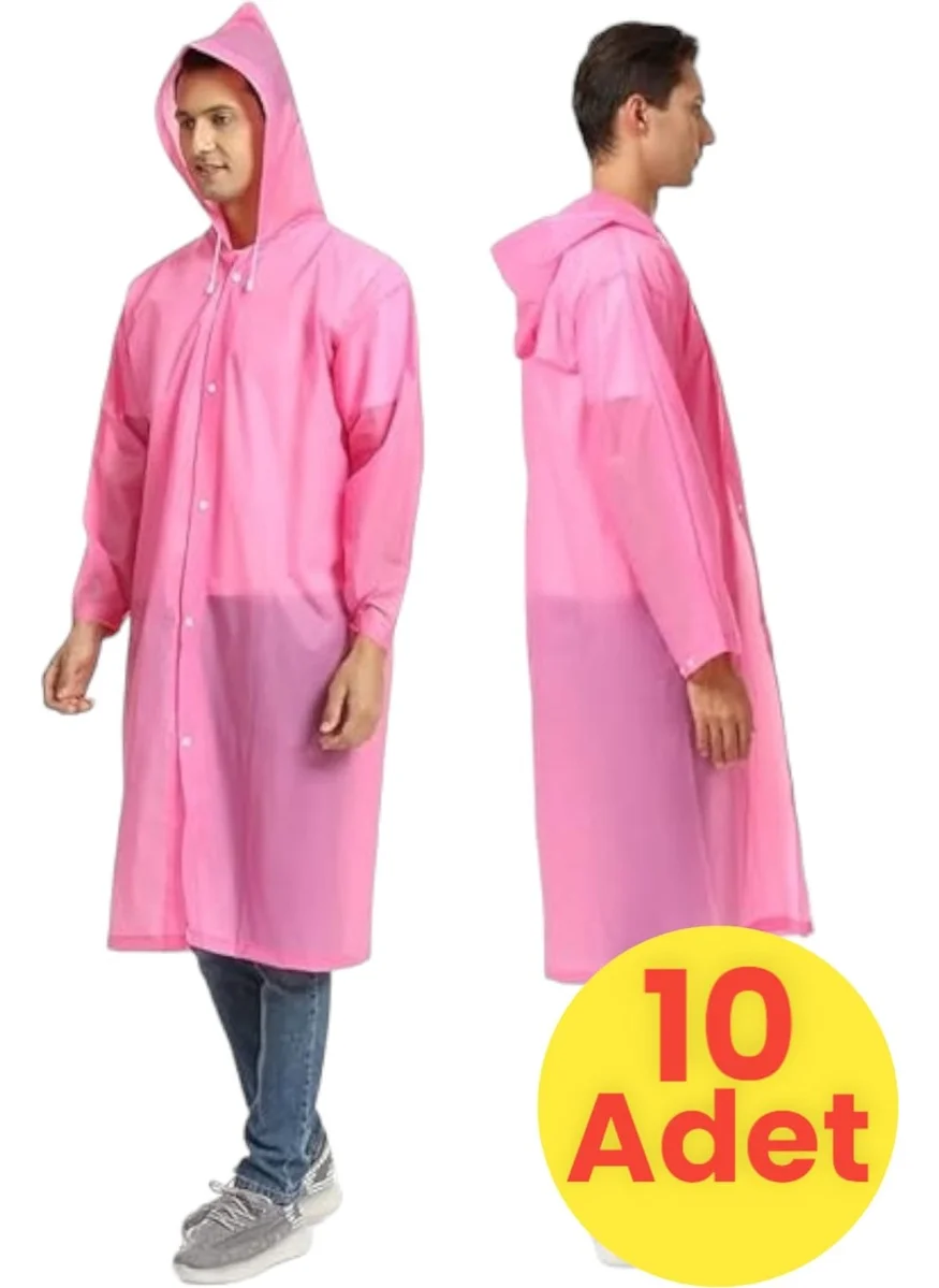 تيزجيلسين Men's Windproof Hooded Raincoat Eva Raincoat 10 Pieces