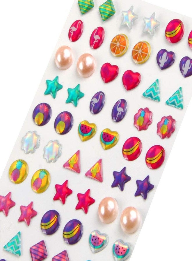AUGSUN 240 Piece Sticker Earrings 3D Gems Girls Earrings Self-Adhesive Glitter Craft Crystal Stickers - Image 4