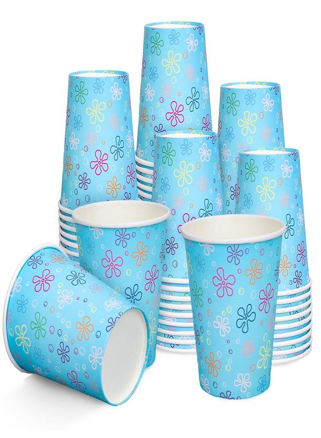 FYSUIMU 50Pcs 9Oz Cartoon Sponge Birthday Party Favor Cups Disposable Flowers Bubbles Paper Drinking Cups for Under the Sea Baby Shower Birthday Yellow Sponge Theme Party Supplies - Image 1