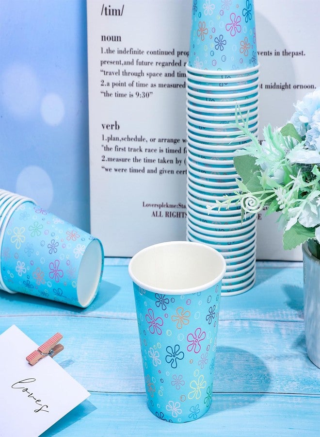 FYSUIMU 50Pcs 9Oz Cartoon Sponge Birthday Party Favor Cups Disposable Flowers Bubbles Paper Drinking Cups for Under the Sea Baby Shower Birthday Yellow Sponge Theme Party Supplies - Image 3