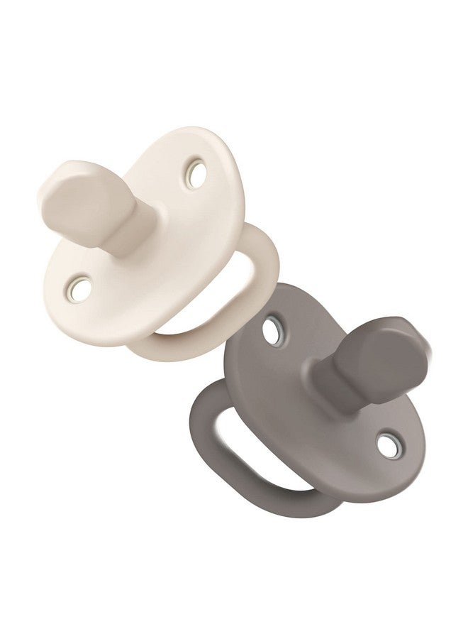 Boon Jewl Silicone Orthodontic Pacifier - Baby Pacifier with Soothing Gem-Shaped Nipple - Comfortable Baby Pacifiers Natural Oral Muscular Development - Neutral - 2 Count - 3+ Months - Image 1