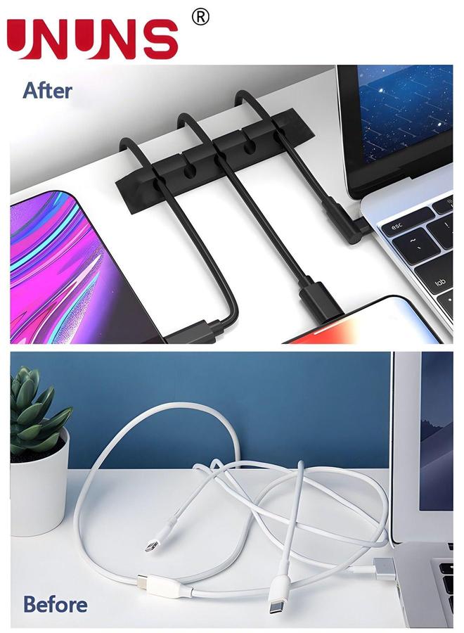 UNUNS Cable Holder Clips,5-Pack Cord Organizer Management,Silicone Self Adhesive Wire Clips For Home And Office - Image 4