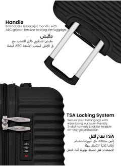 PARAJOHN SandTrail 3 Pieces ABS Luggage Trolley Set - Black  - Image 4