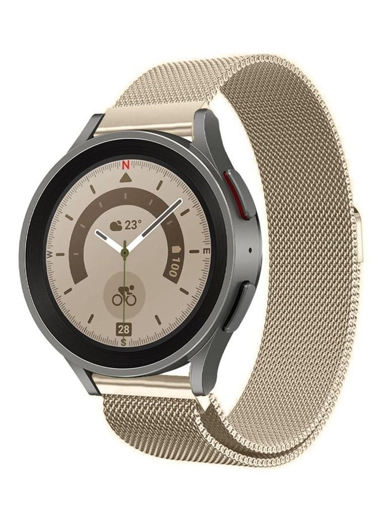 CATANES - Samsung Galaxy Watch 5 / Galaxy Watch 5 Pro Band Milanese Stainless Steel Strap 20mm Compatible with Galaxy Watch5 (44mm/40mm) Galaxy Watch5 Pro (45mm) Champagne Gold - Image 1