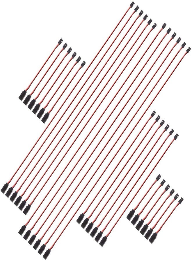 MoTrent 30 Pcs 3-Pin Extension Cable Cord Male to Female Lead Wire Connectors for Servo Extension Connection Control Board Remote Control Parts - 5 Sizes - Image 1