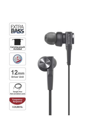 MDR-XB55AP Extra Bass In-Ear Wired Headphones Black - view 5