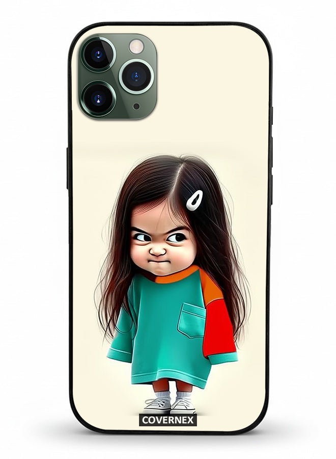 Covernex Apple iPhone 11 Pro Max Protective Case Cover Printed Featuring Crumpy Little Girl Expressionist - Image 2