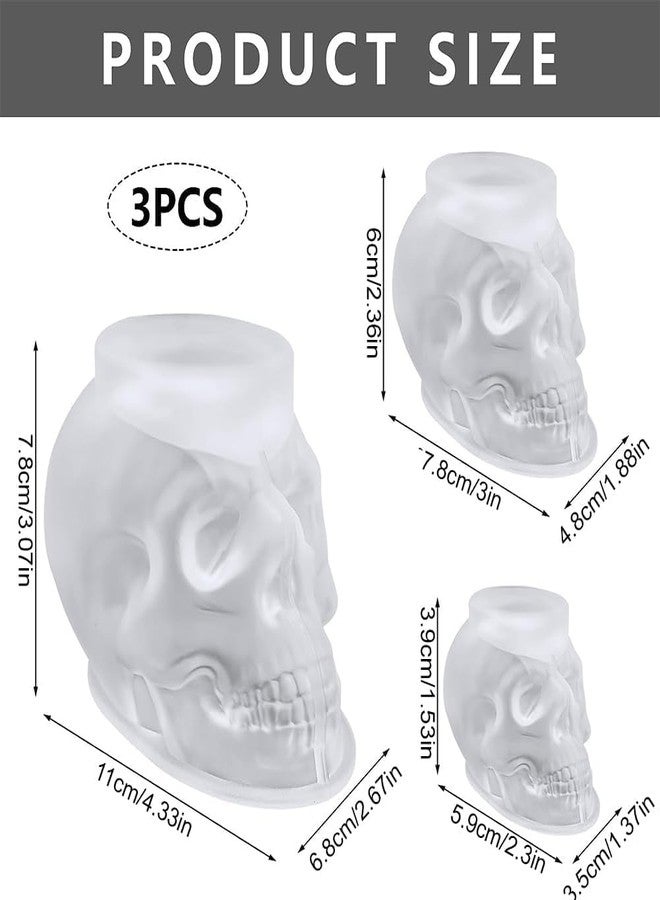 Skytail 3pcs Silicone Halloween Candle Molds Different Size Skeleton Skull Moulds for DIY Halloween Gifts Chocolate Candy Baking Cupcakes Soap Epoxy Resin Casting Candle Wax Melts DIY Crafts - Image 2