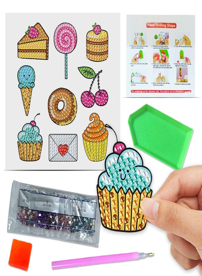 LitVibes DIY Diamond Painting 5D Stickers,Mosaic Diamond Stickers Art and Craft kit for Kids & Children - (Dessert Designs) - Image 1