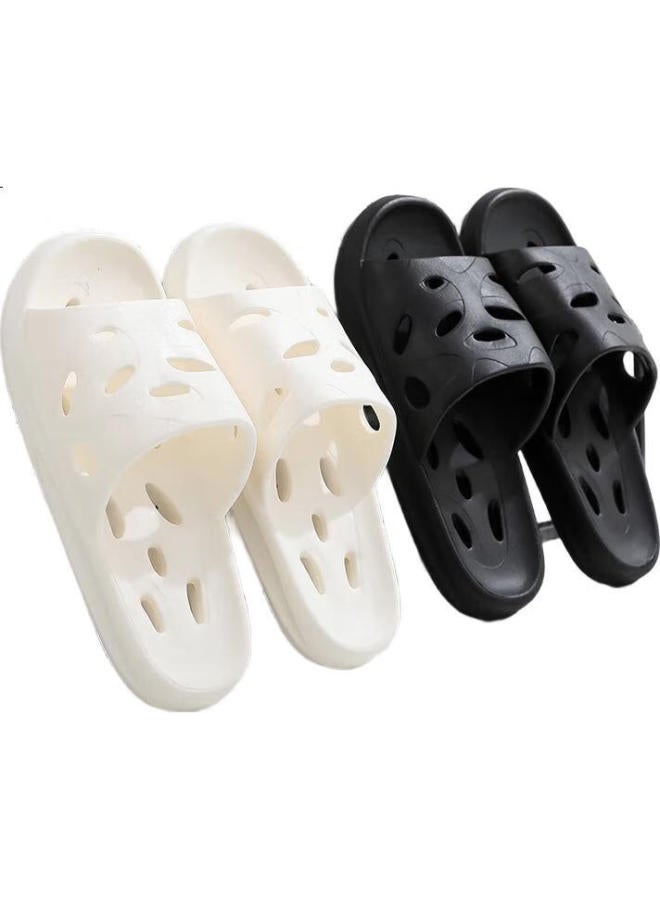 GUOLUOFEI Bathroom Slippers For Men And Women, Summer Indoor Shower Hollow Water-Draining Eva Bathroom Sandals, Yellow, Size 40-41 - Image 3