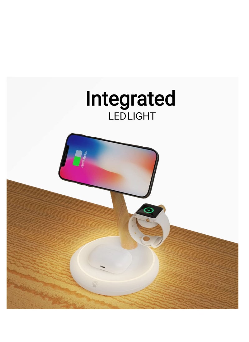 Excefore - Magnetic Wireless Charger for iPhone, 3 in 1 Wireless Charger Stand, Fast Wireless Charging Dock, for iPhone 14/13/12/Pro/Max/Mini, for Apple iWatch Series 8/7/6/5/SE/4/3/2 - Image 1