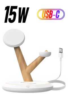 Magnetic Wireless Charger for iPhone, 3 in 1 Wireless Charger Stand, Fast Wireless Charging Dock, for iPhone 14/13/12/Pro/Max/Mini, for Apple iWatch Series 8/7/6/5/SE/4/3/2